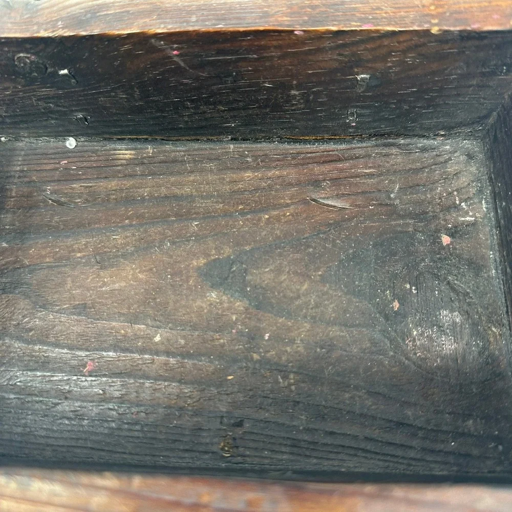Unbranded Treasure Chest Brown Wood Rustic Hand Carved Made in Spain